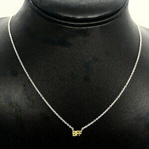 STERLING SILVER VERMEIL BFF Necklace Gold Wash Minimalist Dainty Best Friends